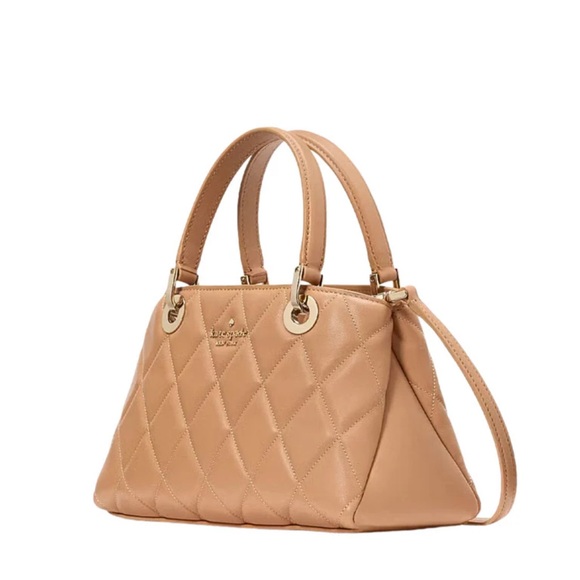 Kate Spade Camel Quilted Satchel and matching wallet - Picture 2 of 5